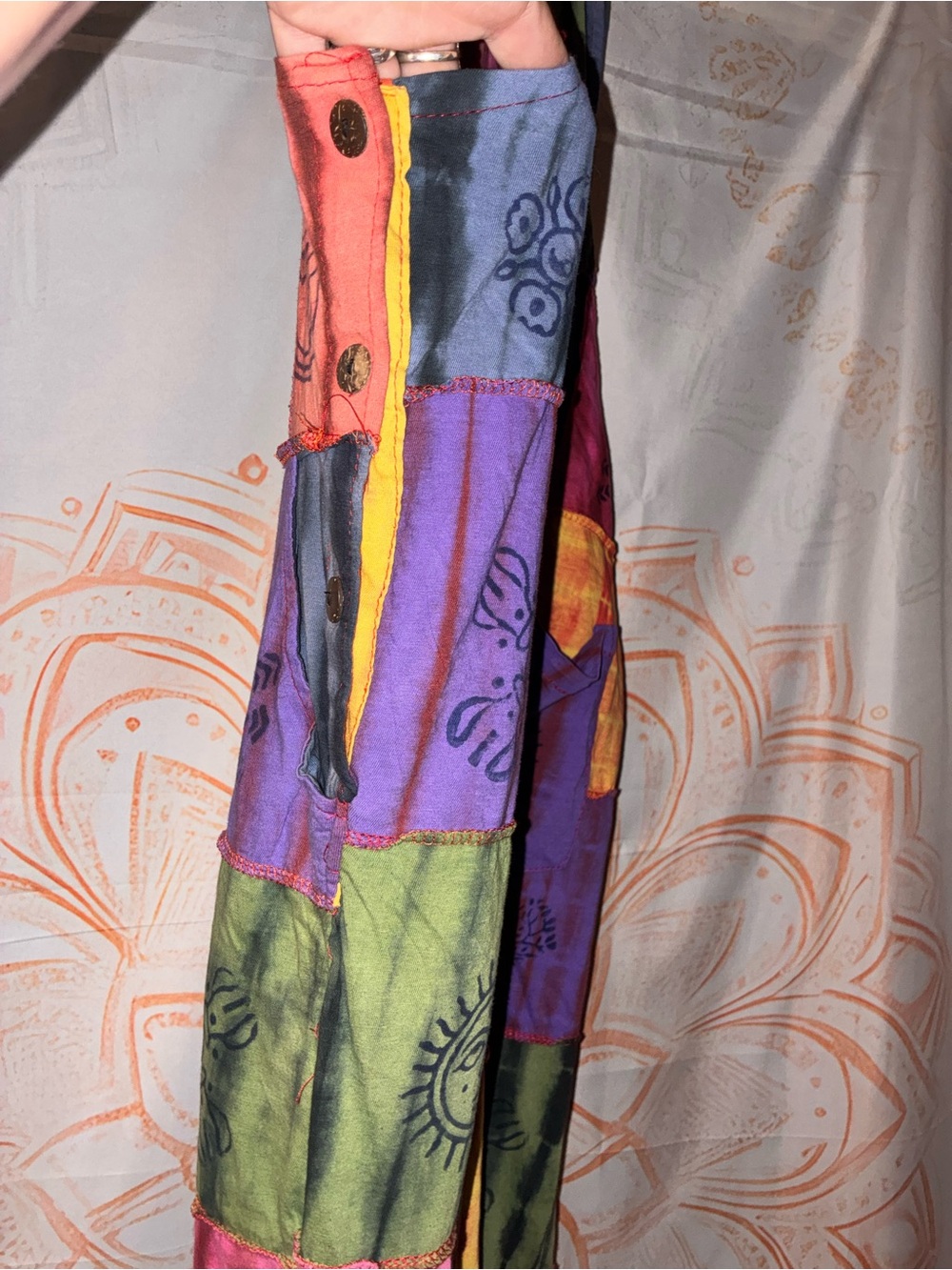 Rising International Multicolor Patchwork Overalls - Picture 8 of 13